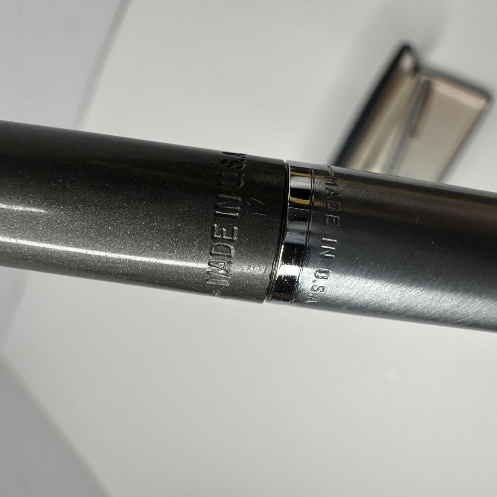 Vintage Sheaffer Silver Fountain Pen & Ballpoint Pen Set W Case Made In USA - Picture 6 of 11